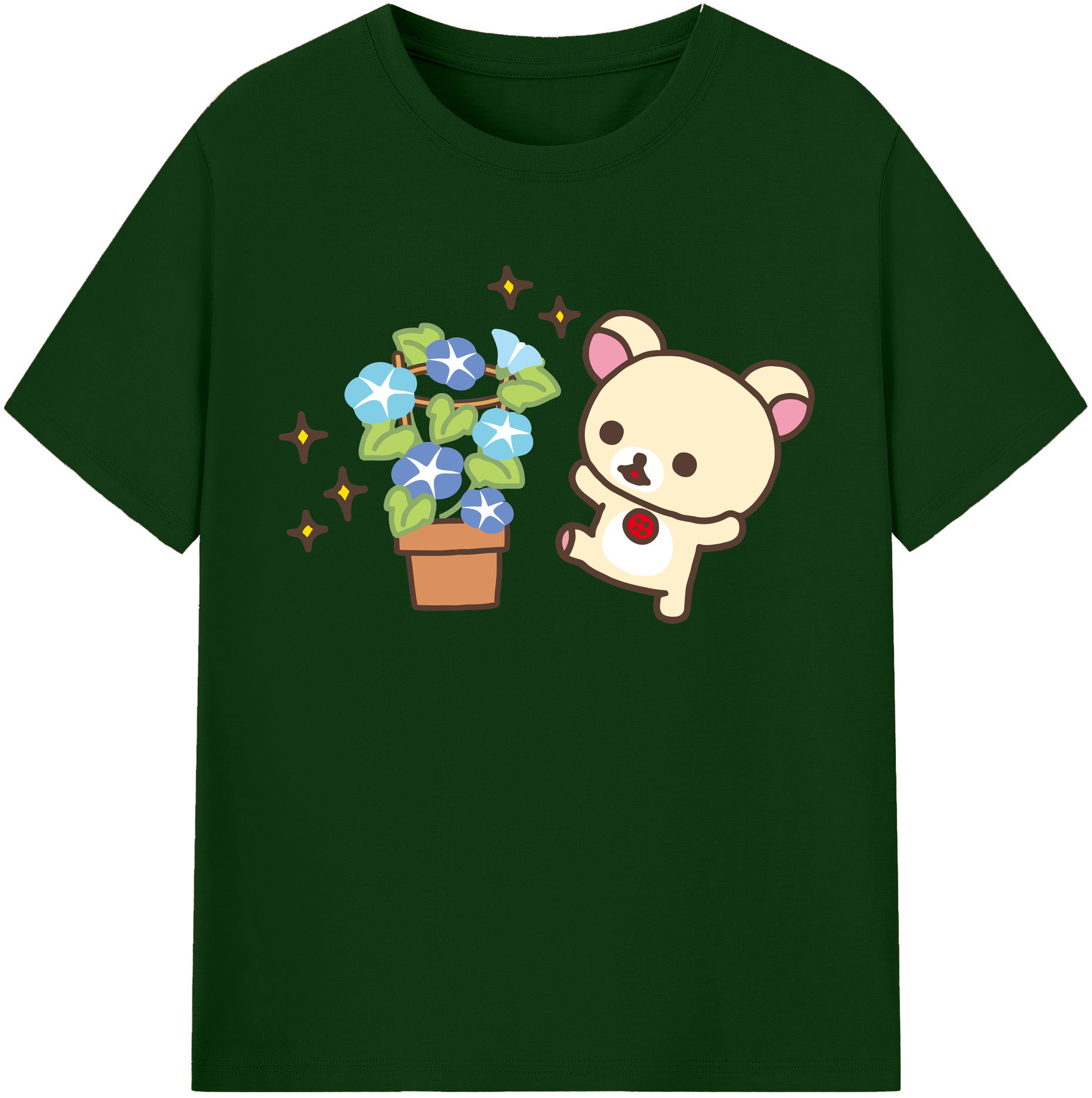 （画像用） リラックマ リラックマ キイロイトリ Rilakkuma Korilakkuma Kiiroitori 綿100％半袖Tシャツ（フロントプリント）